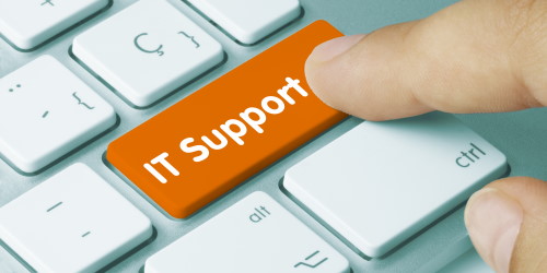 computer keyboard with IT support